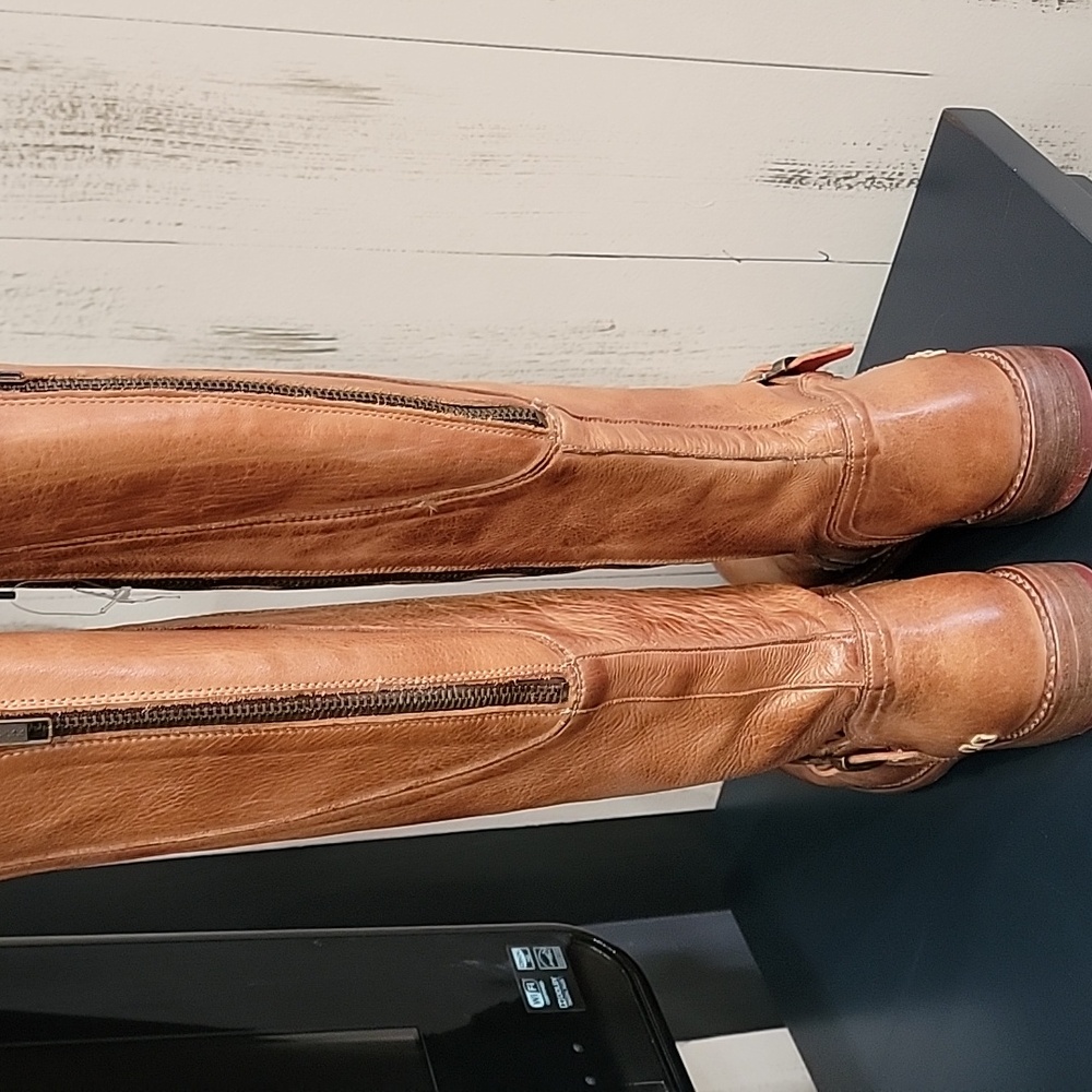 New Bed/Stu Glaye Tan Leather Boots - Picture 3 of 11